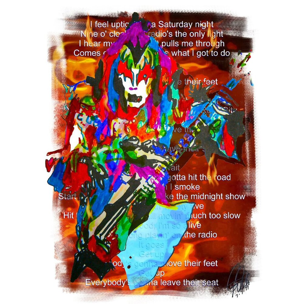 Gene Simmons Kiss Bass Rock Music Poster Print Wall 18x24